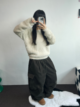 コーデュロイオーバーヒップカーゴパンツ🤎🖤🩶💚💛 - 5カラー