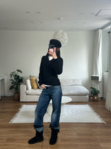 cable v neck knit