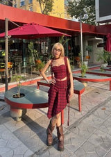 Offbeat Check skirt