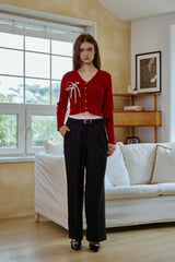 LUCID RIBBON CARDIGAN / RED