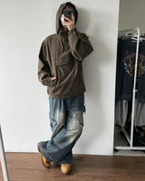 Deep-washed Cargo Denim Pants