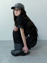 CILLIN STRIPE EYELET POINT HALF T (2Color)