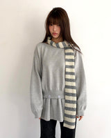 Peon Layered Frill Button Knit