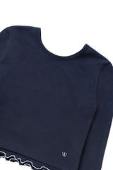フリルクロップTシャツ_ネイビー