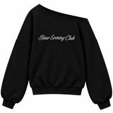 SIGNATURE LOGO ONE-SHOULDER SWEATSHIRT [BLACK]