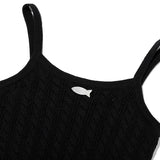 ケーブルパターンニットノースリーブ [BLACK]