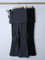 Hush Wrap Skirt Pin Tuck Pants (2color)