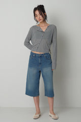 Oblique Tencel Cardigan_Melange gray