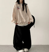Rutte Corduroy Side Pin Tuck Slit Banding Wide Pants