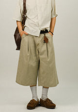 SE Cation Deep Pin-tuck Bermuda Pants