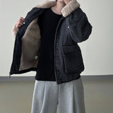 Boer fur lining denim mustang