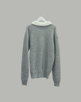 Popping collar knit (Gray)