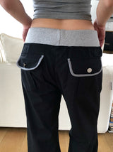 Conf color matching pocket bootcut pants
