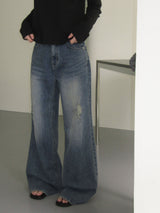 [MADE] Roxy, damaged semi-flared denim pants
