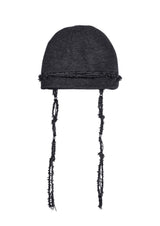  KNIT BRAID BEANIE . CHARCOAL