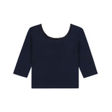 LETTER LACE TOP (NAVY)