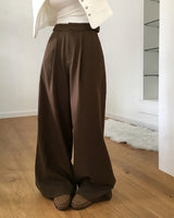 Meld Buckle Pintuck Slacks Pants