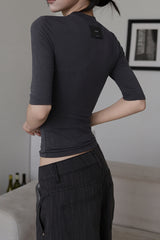 26SS★ [ EEUN BASIC ] Chewing Three Quarter Slim T-shirt