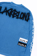 カオスワッペンピグメントロングTシャツ(オーシャンブルー)