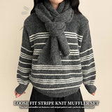 Core Soft Stripe Muffler Knit Set