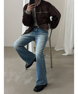 [F/W] Velvet piping blouson zip up(2color)