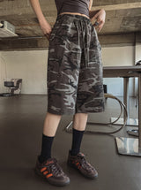 ミリタリースナップワイドバミューダパンツ
