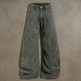 Curved Stitch Wide Trousers