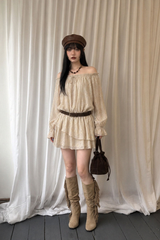 ARCADIAN SHEER BELTED DRESS