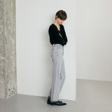 Warm grey semi wide jeans - SW004