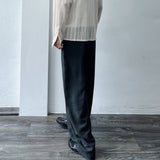 Textured Draped Wide Pants