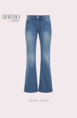 Roy Blue Dist Semi-Long Denim Pants