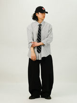 ST Basic Oxford Overfit Stripe Shirts
