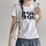 [Dot Short Sleeve 🍪] Kitsch Look Lettering Short Sleeve (2 colors)