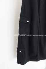 cargo pocket open long skirt