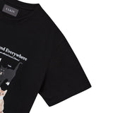 [ULKIN] コリアンショートヘアオーバーサイズ半袖Tシャツ_ブラック