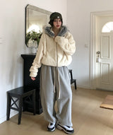 フェームフリースラクーンファーフードジップアップ