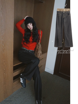 Leopard Layered Dark Denim Pants