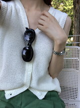 Rear V-neck Sleeveless Knit / 3 colors