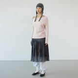 Mesh ruffle skirt_dark gray