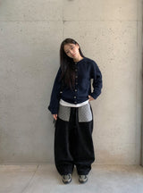ナント ブラッシュド ドット ワイド バンディング パンツ