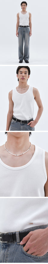ロゴプレートベーシックノースリーブ_White
