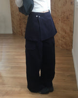 [SET] Onfor レイヤードスカート コットンカーゴパンツ