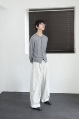 クルーネックファインカーディガン