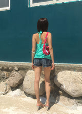 LINE MICRO DENIM SHORTS