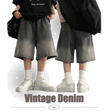 Looktel Pintuck Gradient Bermuda Black Denim Pants
