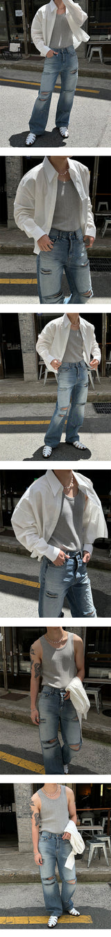 [Unisex] Washing loose crop shirts (4color)