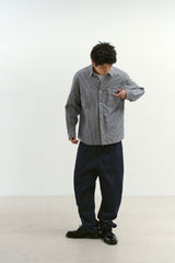 One Pocket Regular Check Shirt (Navy)