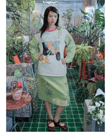 UnsocialNight original design autumn and winter Ollie frog oliwa co-branded イラストプリントスウェットシャツセット for women