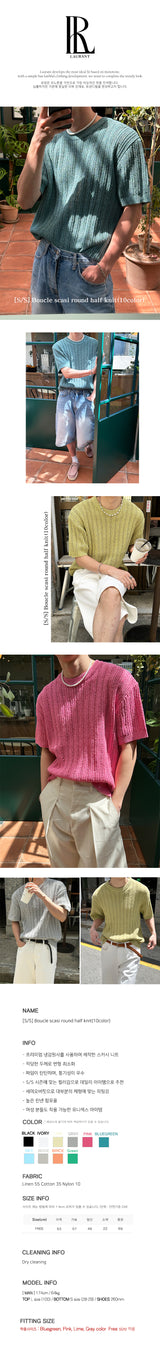 [S/S] Boucle scasi round half knit (10color)
