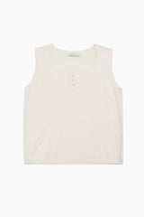 Silk button sleeveless knit top